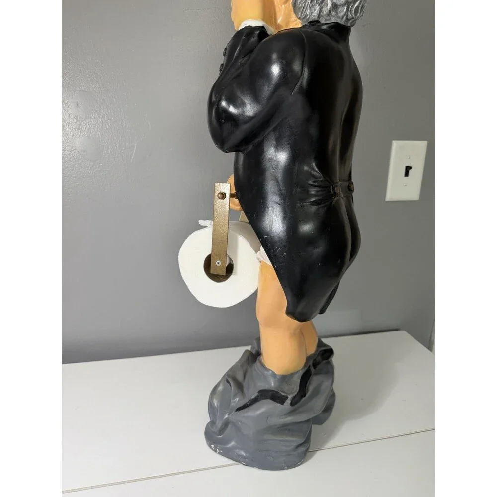 RARE Vintage Mr. Stinky Pants Down Old Man Butler Toilet Paper Holder unique